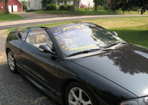 Graffiti on a car in Toronto.