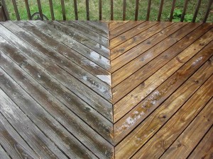 Pressure washed deck in Toronto.